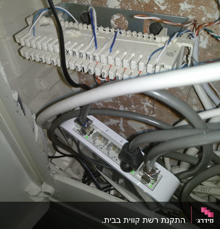 חיבור כבל רשת לסוויצ